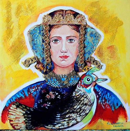 Regina - quadrato con uccello